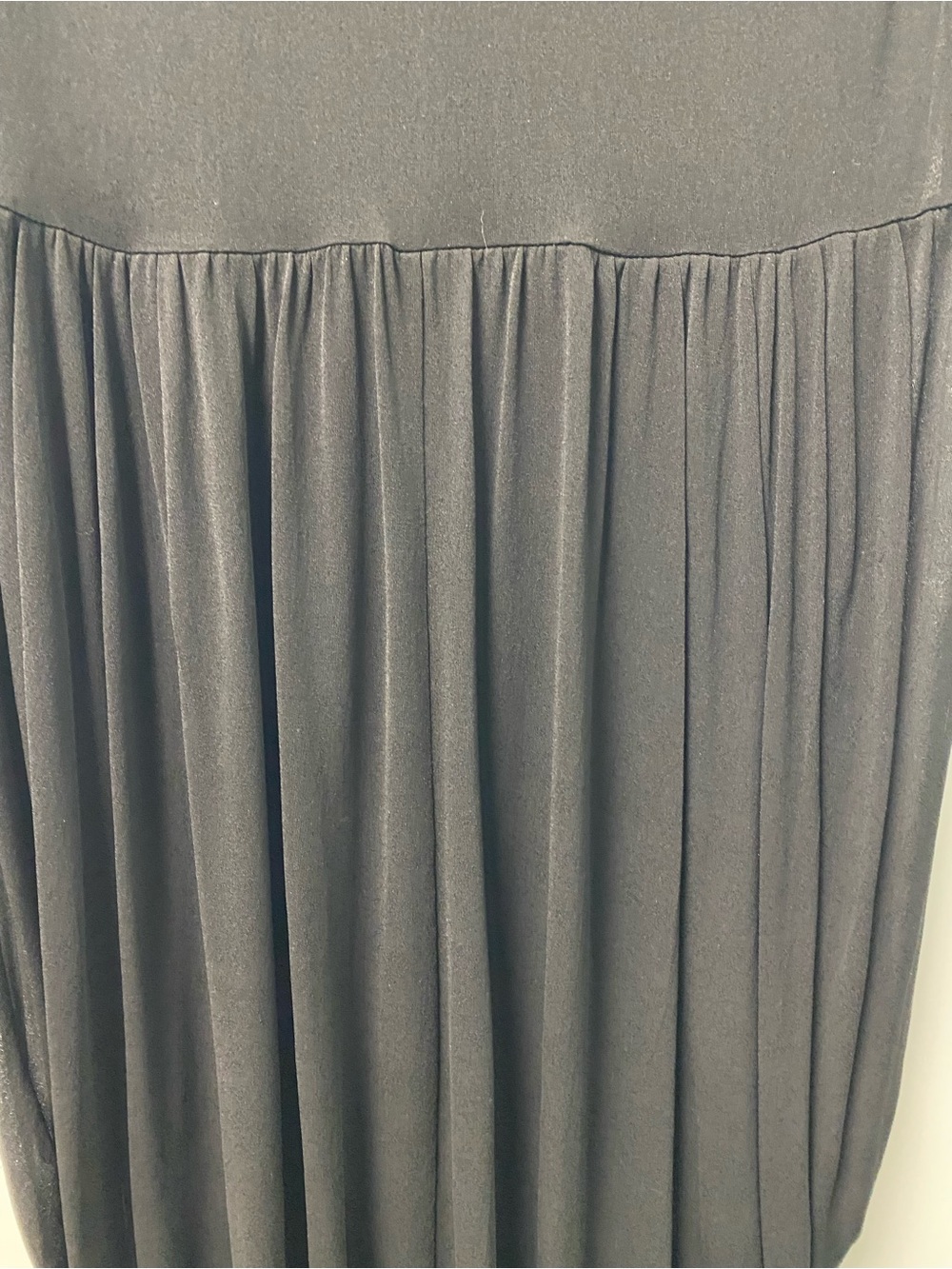 Eileen Fisher Black Sleeveless Dress with Draped Skirt - Picture 5 of 6